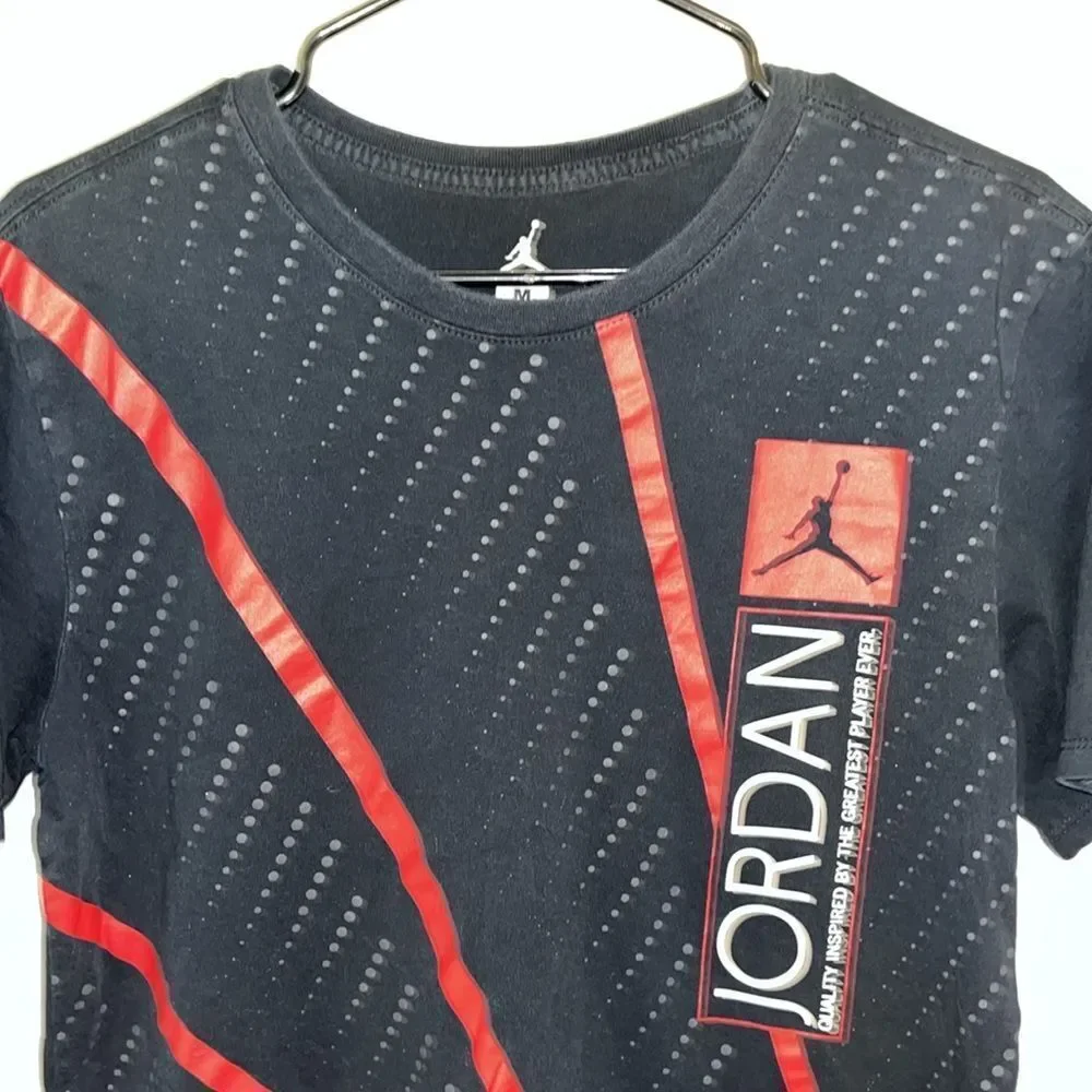 Nike Air Mike Jordan Black Red Collector 23 Basketball Swingman T Shirt M Slim